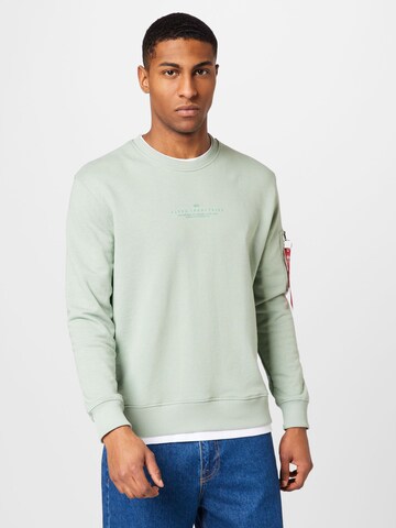 ALPHA INDUSTRIES Sweatshirt i grön: framsida