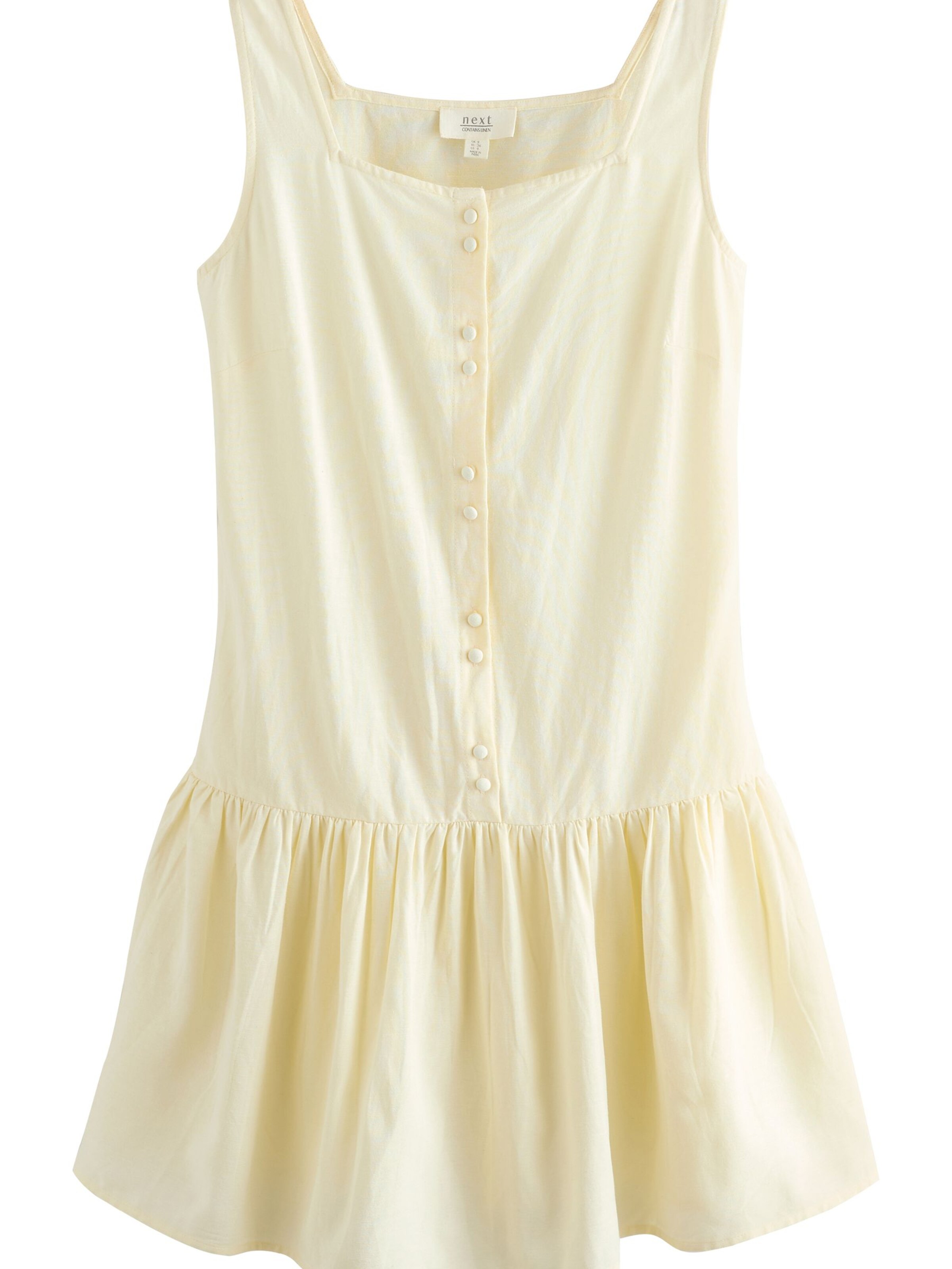 dzeltens Next Vasaras kleita: no priekšpuses