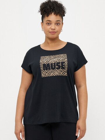 Vero Moda Curve T-shirt 'VMCSTINA AVA' i svart: framsida