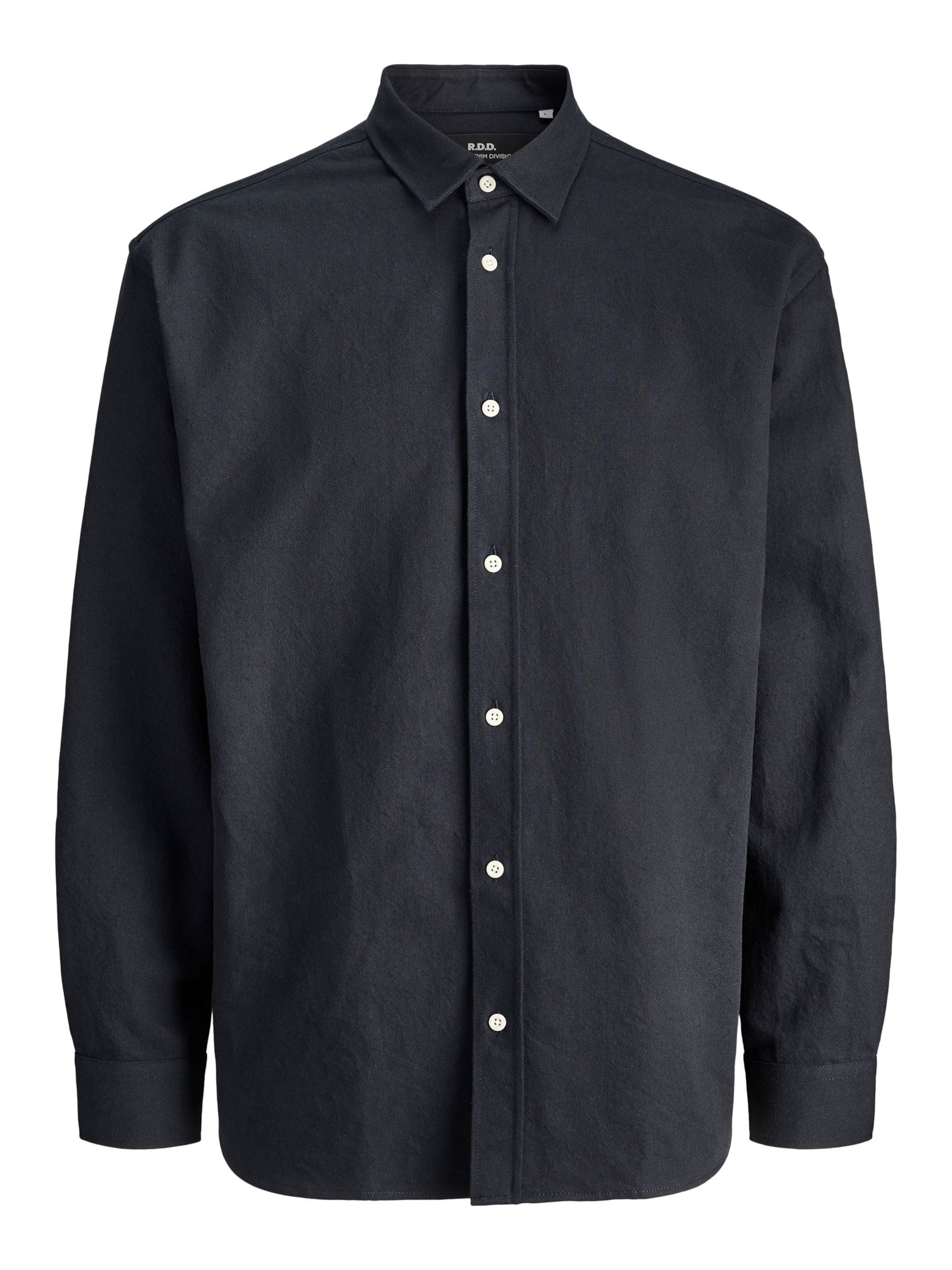 R.D.D. ROYAL DENIM DIVISION Button Up Shirt in Black: front
