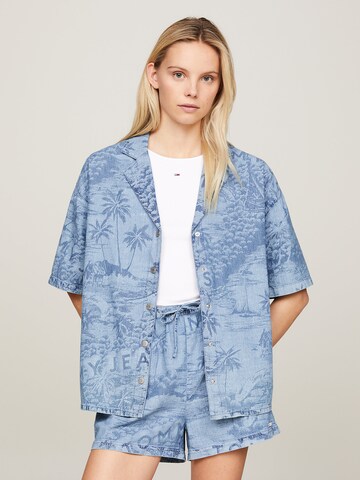 Tommy Jeans Blouse in Blauw: voorkant