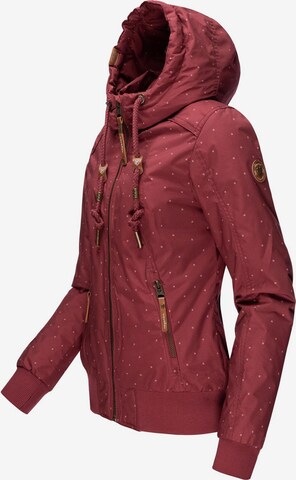 Ragwear Winter Jacket 'Druna Print Winter' in Red