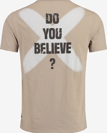 Key Largo T-Shirt 'MT BELIEVE' in Beige