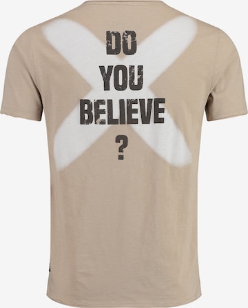 Key Largo - Camisa 'MT BELIEVE' em bege