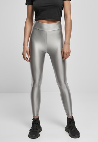 Urban Classics Skinny Leggings in Silver: front