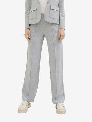 Loosefit Pantalon à plis TOM TAILOR en gris : devant