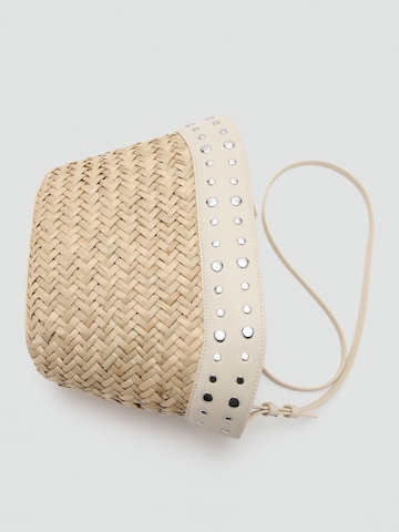 MANGO Shoppingväska 'BASTER' i vit