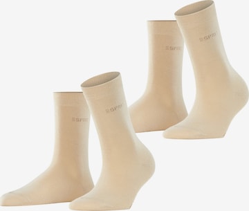 ESPRIT Socken 'Uni 2-Pack' in Beige: Vorderseite