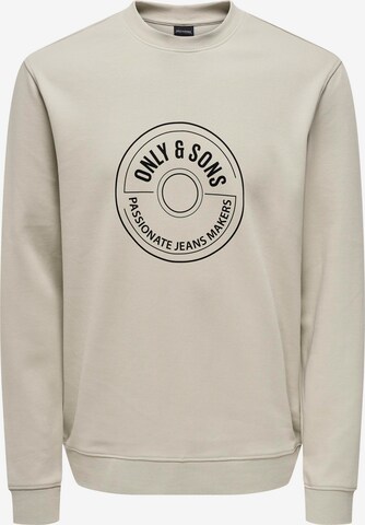 Sweat-shirt 'Lamer' Only & Sons en beige : devant