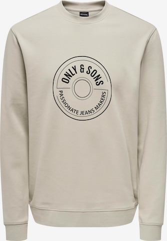 Only & Sons Sweatshirt 'Lamer' in Beige: front