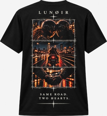 LUNØIR Studio Shirt 'Same Road Two Hearts' in Schwarz: Vorderseite