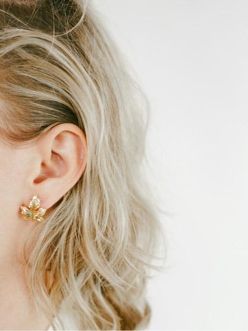 Boucles d'oreilles 'Petite Leaf' Les Reines en or