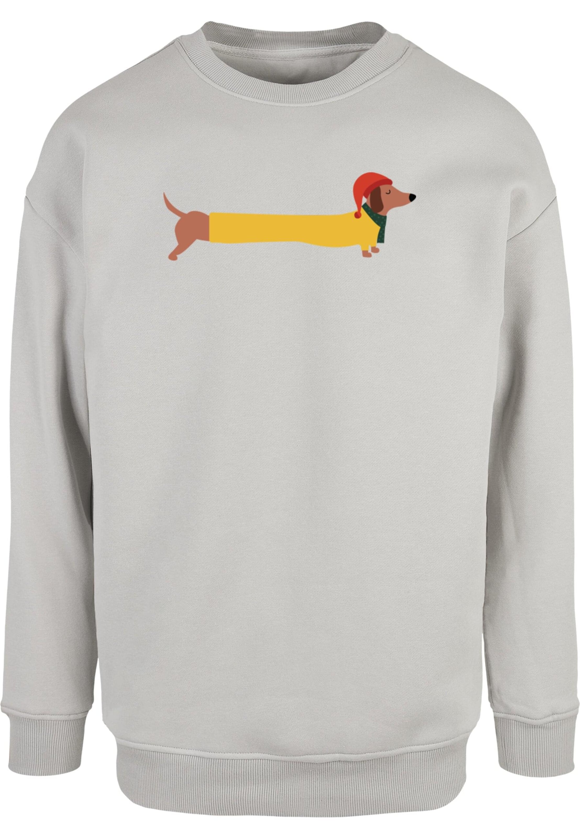 Merchcode Sportisks džemperis 'Christmas Dog', krāsa - brūns / dzeltens / pelēks, Preces skats
