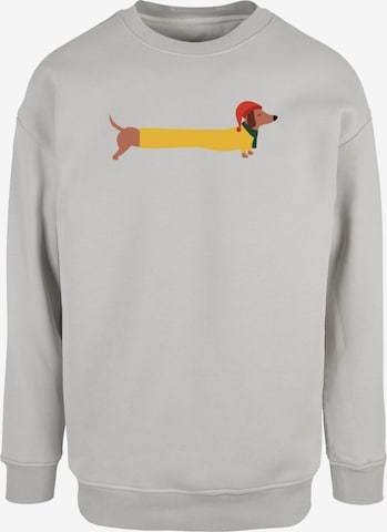 Merchcode Bluzka sportowa 'Christmas Dog' w kolorze szary: przód