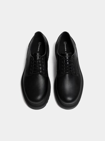 Pull&Bear Čevlji na vezalke | črna barva