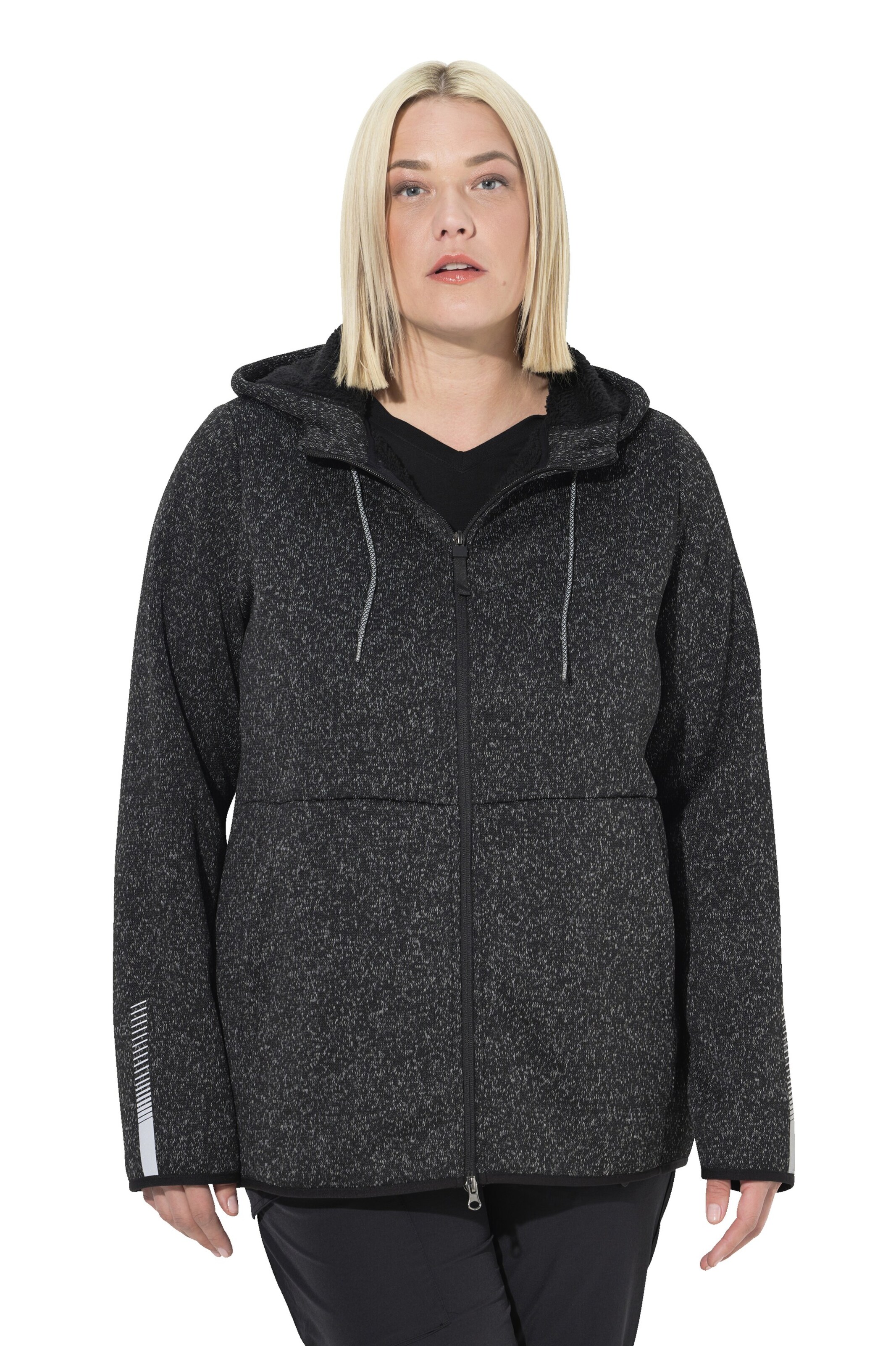 Ulla Popken Fleece jacket in Grey: front