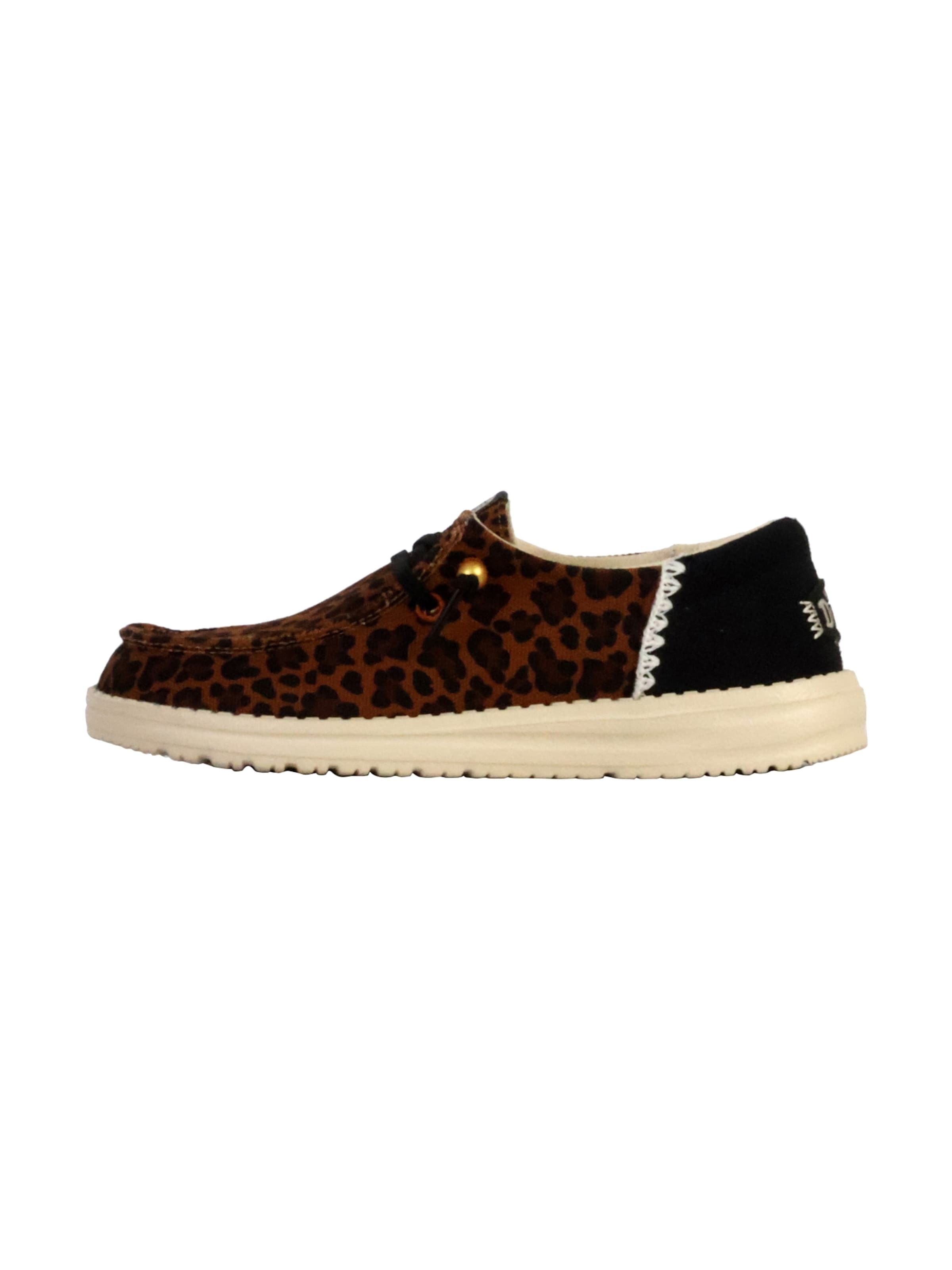 HEY DUDE Slip-ons 'Mokassin mit Schnürsenkeln Wendy Funk Animal' in Brown: front
