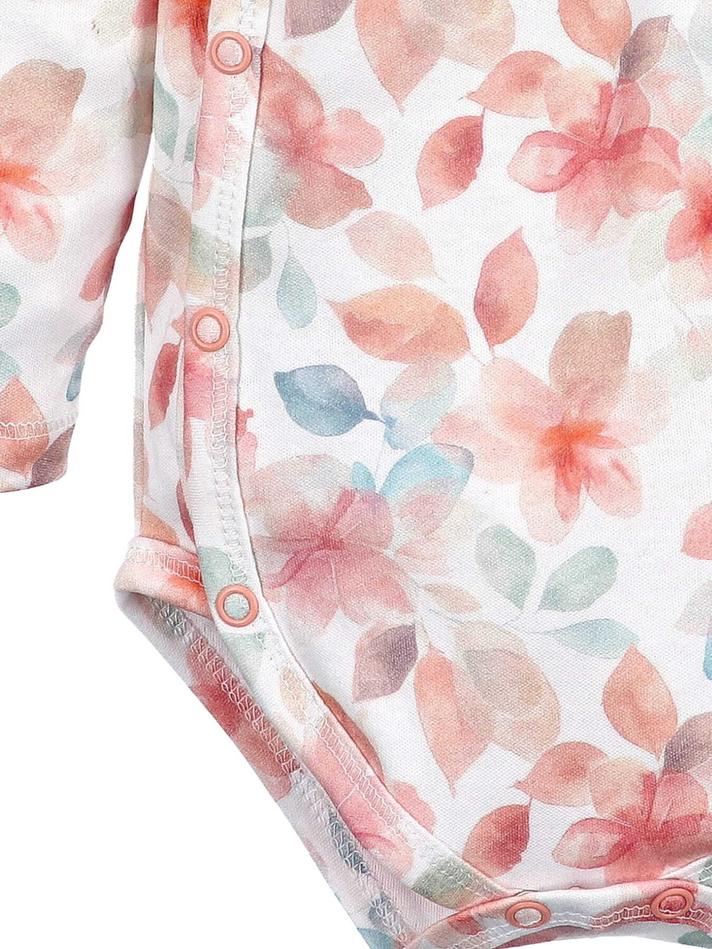 NINI Rompertje/body 'Floral' in Wit