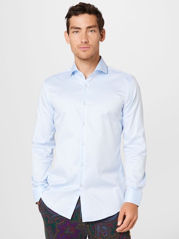 HUGO Slim fit Button Up Shirt 'Kason' in Blue: front