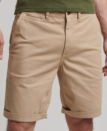 Superdry Regular Chino Pants in Brown: front