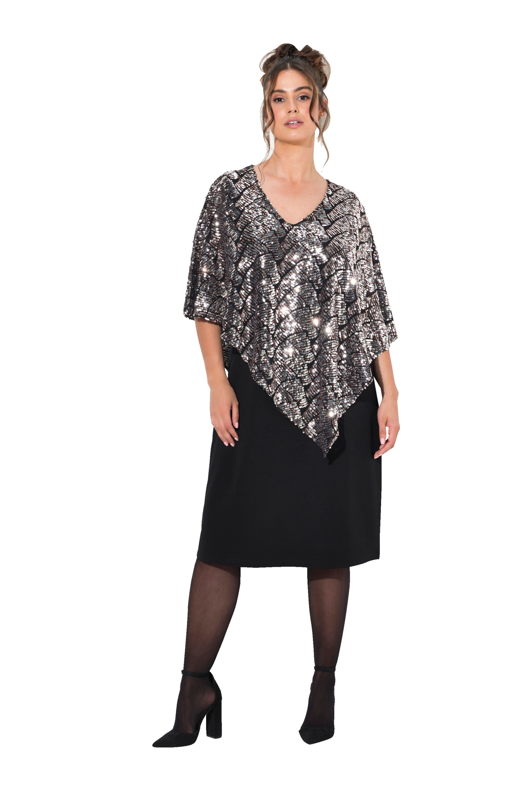 Ulla Popken Avondjurk in Zwart: voorkant