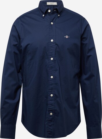 Coupe slim Chemise GANT en bleu : devant