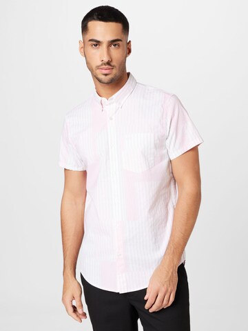 HOLLISTER Regular fit Button Up Shirt in Pink: front
