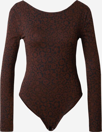 WRANGLER Shirt Bodysuit 'LEOTARD' in Brown: front