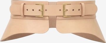 Haute Cuir - Cinturón 'Crescent Peplum Belt' en beige: frente
