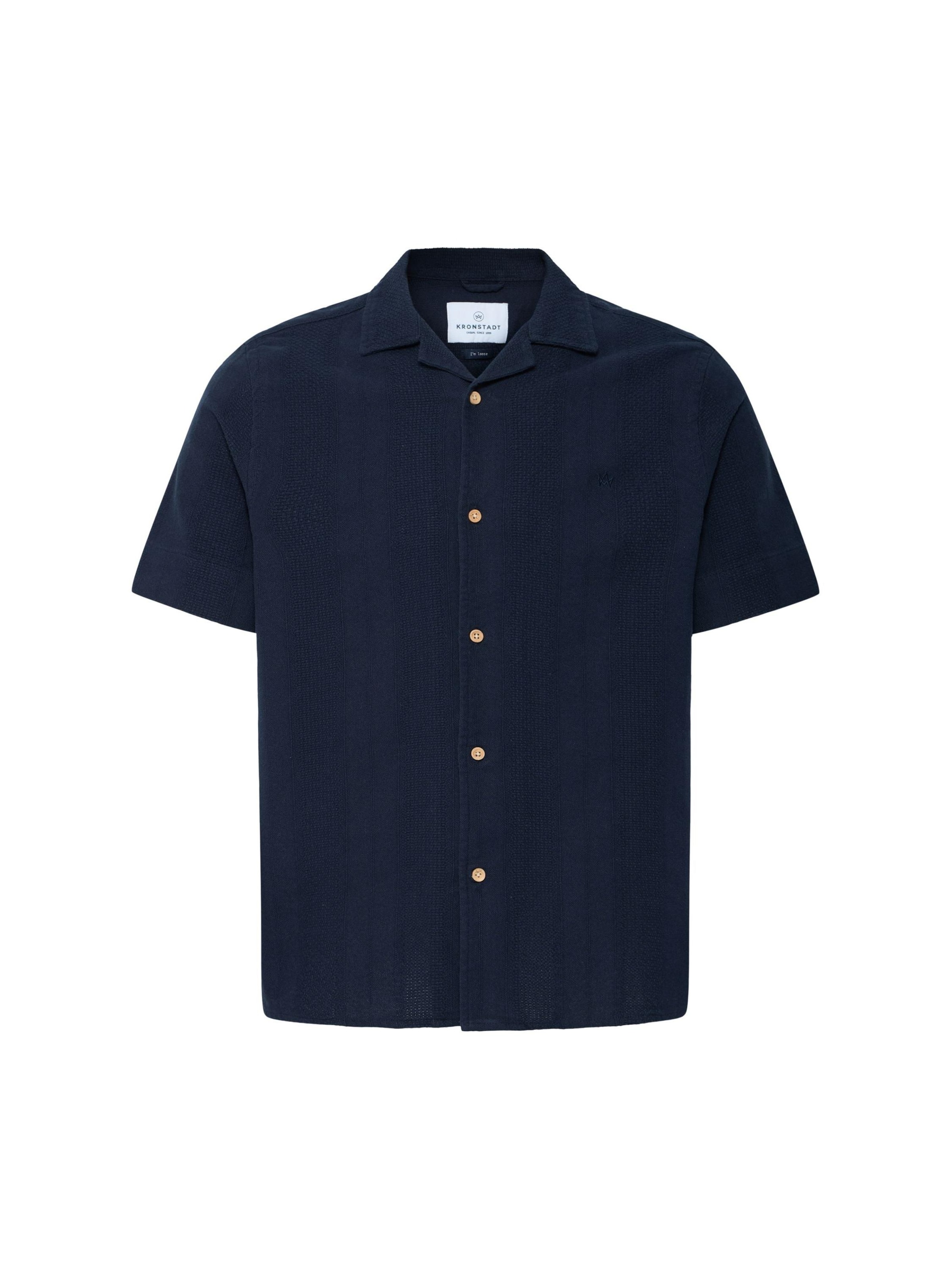 Kronstadt Regular fit Button Up Shirt ' KSGaledale ' in Blue: front