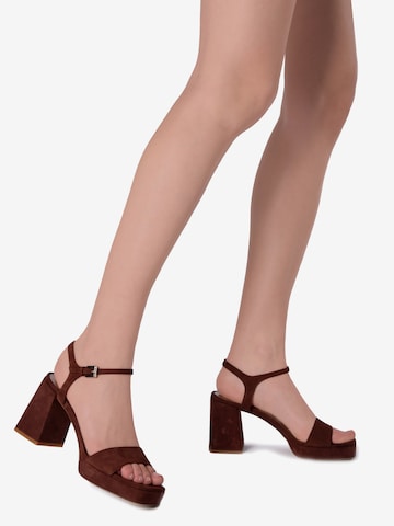 Baldinini Strap Sandals in Brown: front
