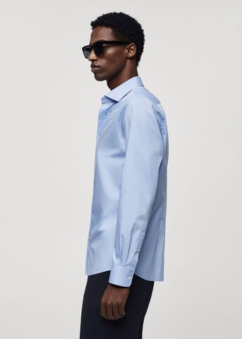 MANGO MAN Slim fit Button Up Shirt 'Sanlucar' in Blue