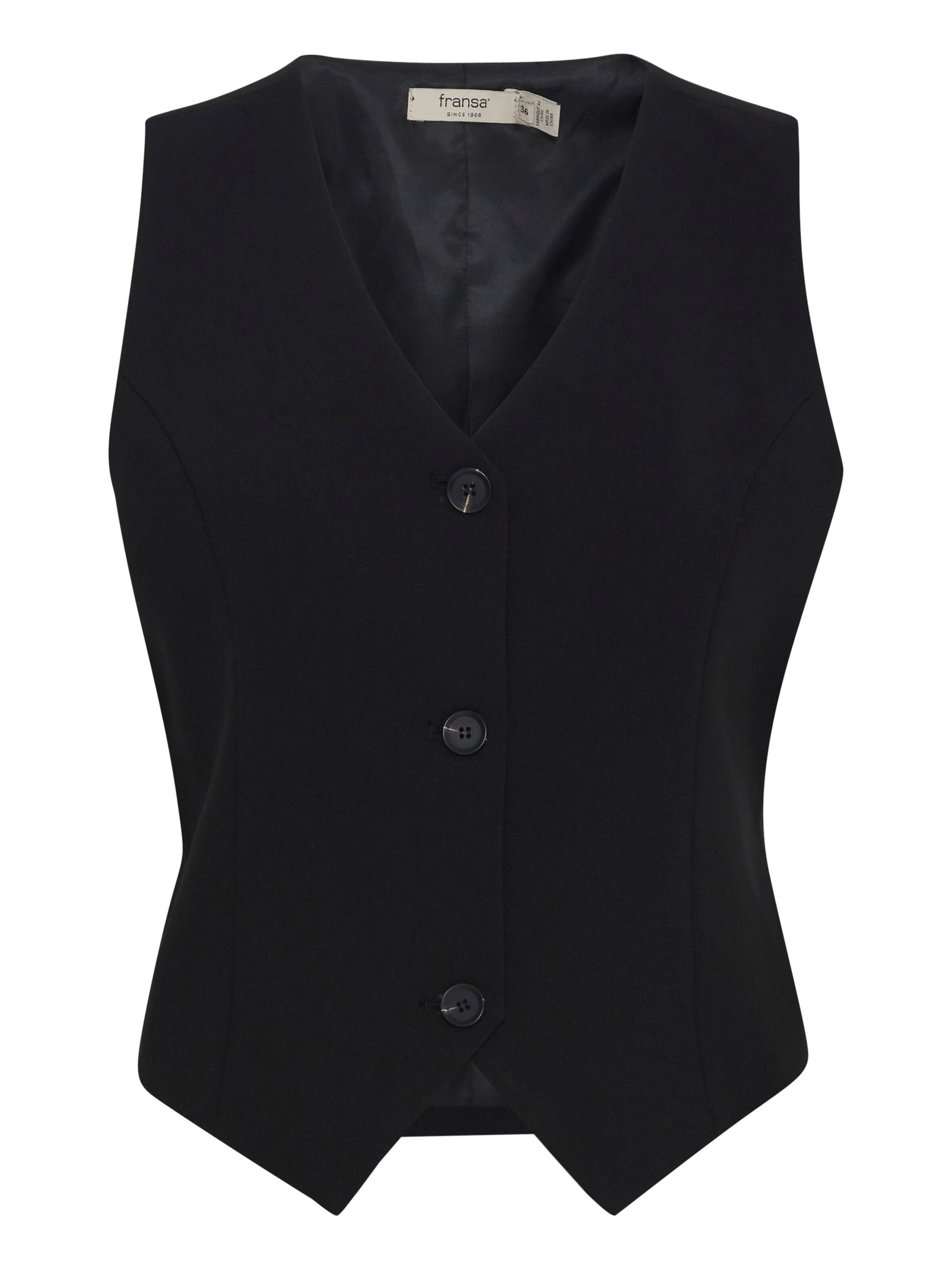Fransa Gilet 'FRAbigail' in Zwart: voorkant