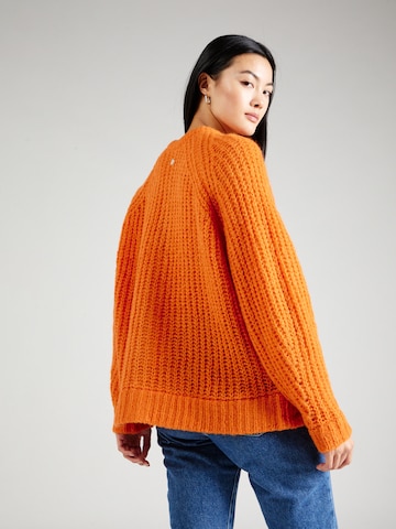 Geacă tricotată 'Hairy' de la Smith&Soul pe portocaliu