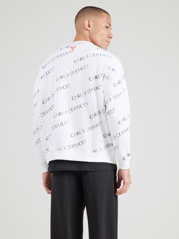 Sweat-shirt Carlo Colucci en blanc : derrière
