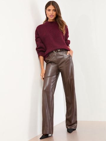 self. Wide Leg Bukser i brun