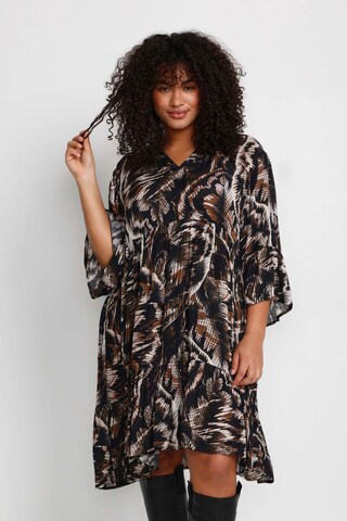 KAFFE CURVE Kleid 'Erin Ami' in Braun: Vorderseite