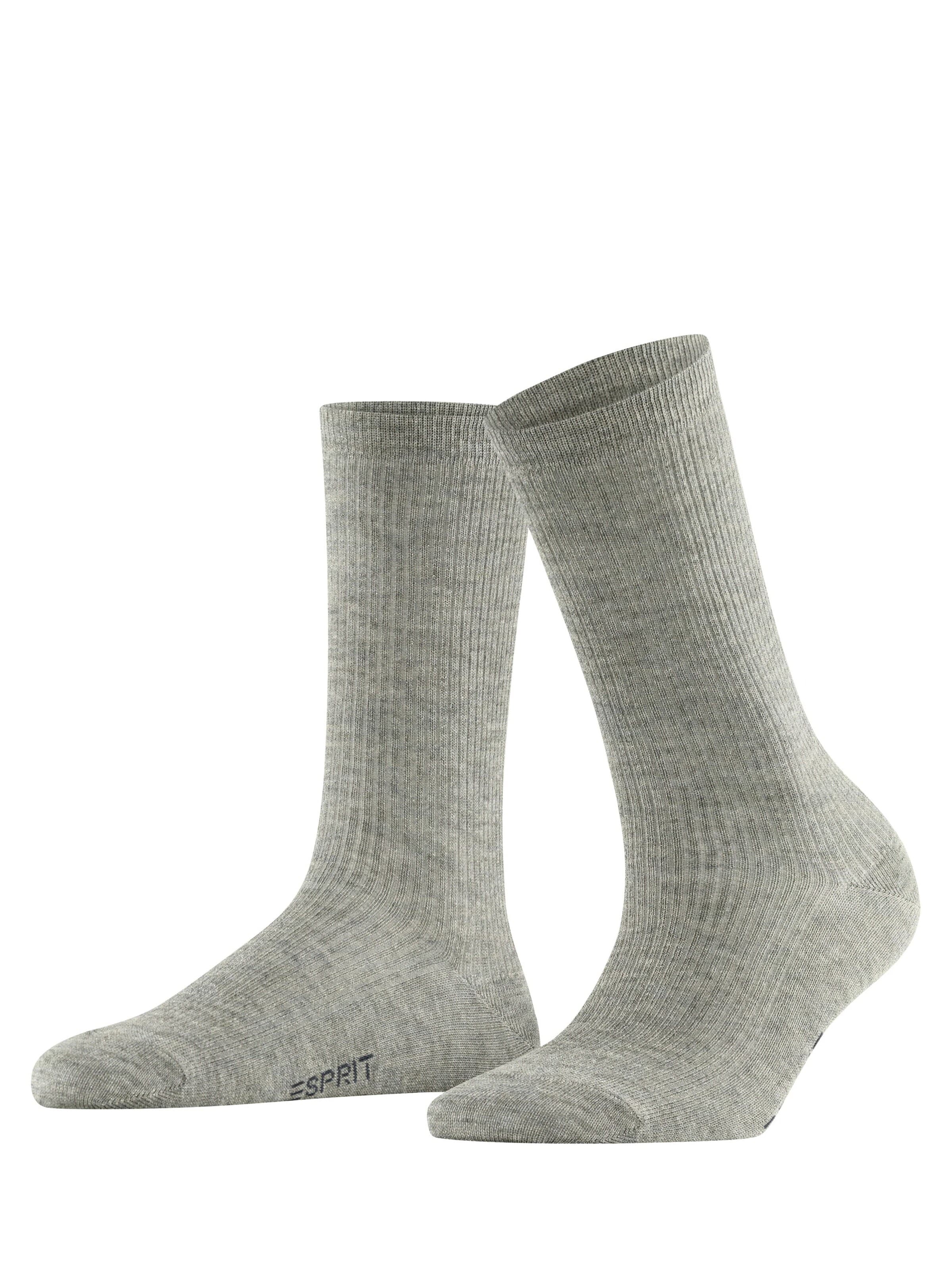 ESPRIT Socken 'Reflection Rib'‌ in Grau: Vorderseite