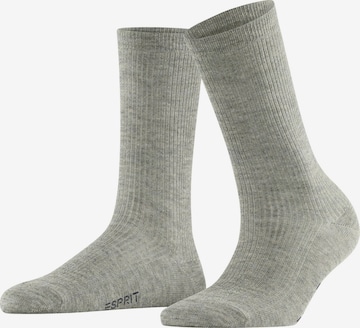 ESPRIT Socken 'Reflection Rib' in Grau: Vorderseite