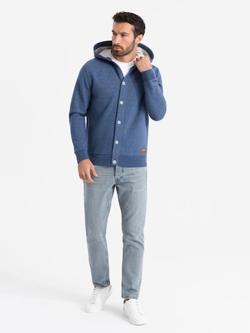 Ombre Sweatvest 'OM-SSZP-0186' in Blauw