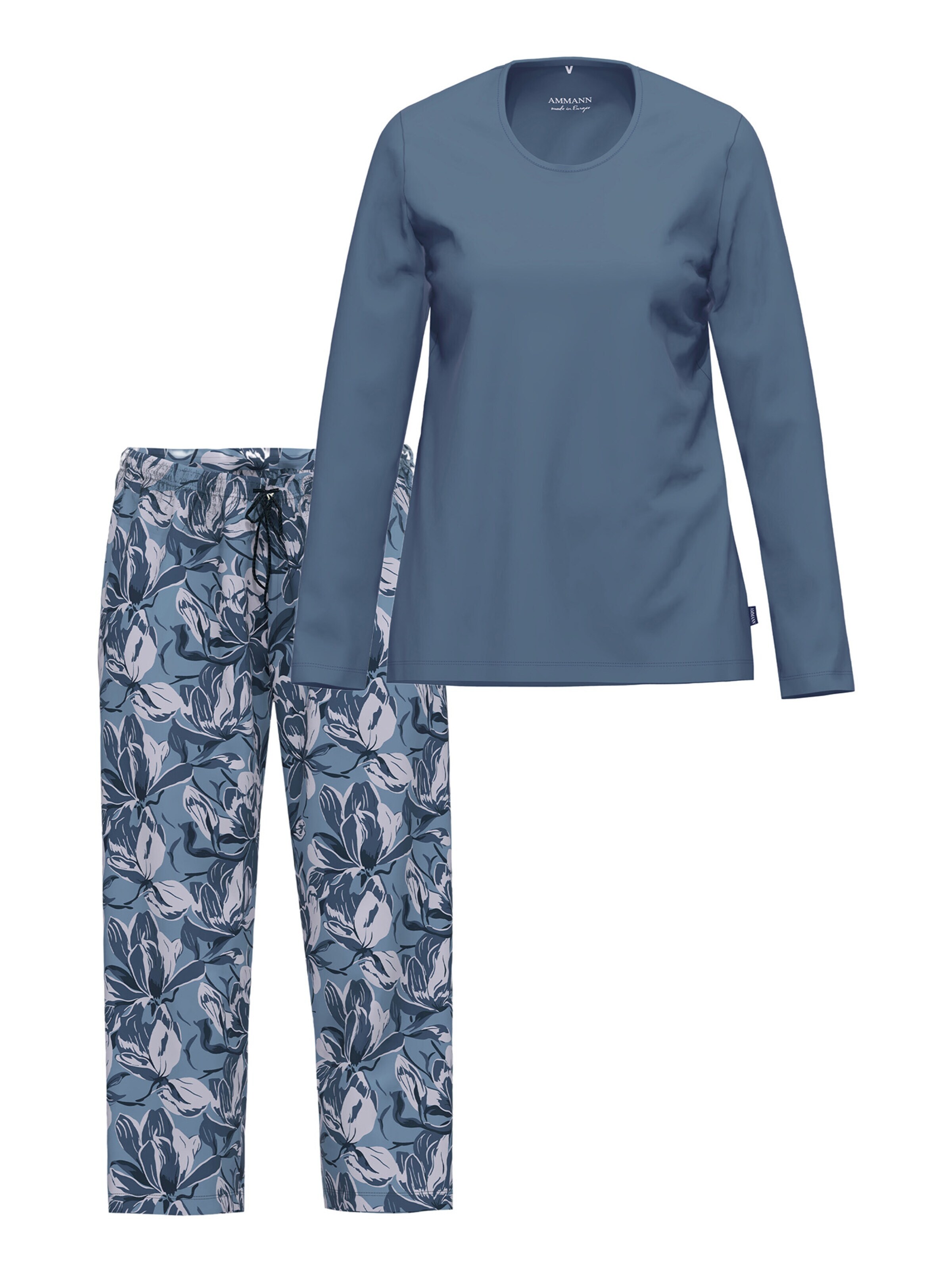 Ammann Pyjama 'Night & Home' in Blauw: voorkant