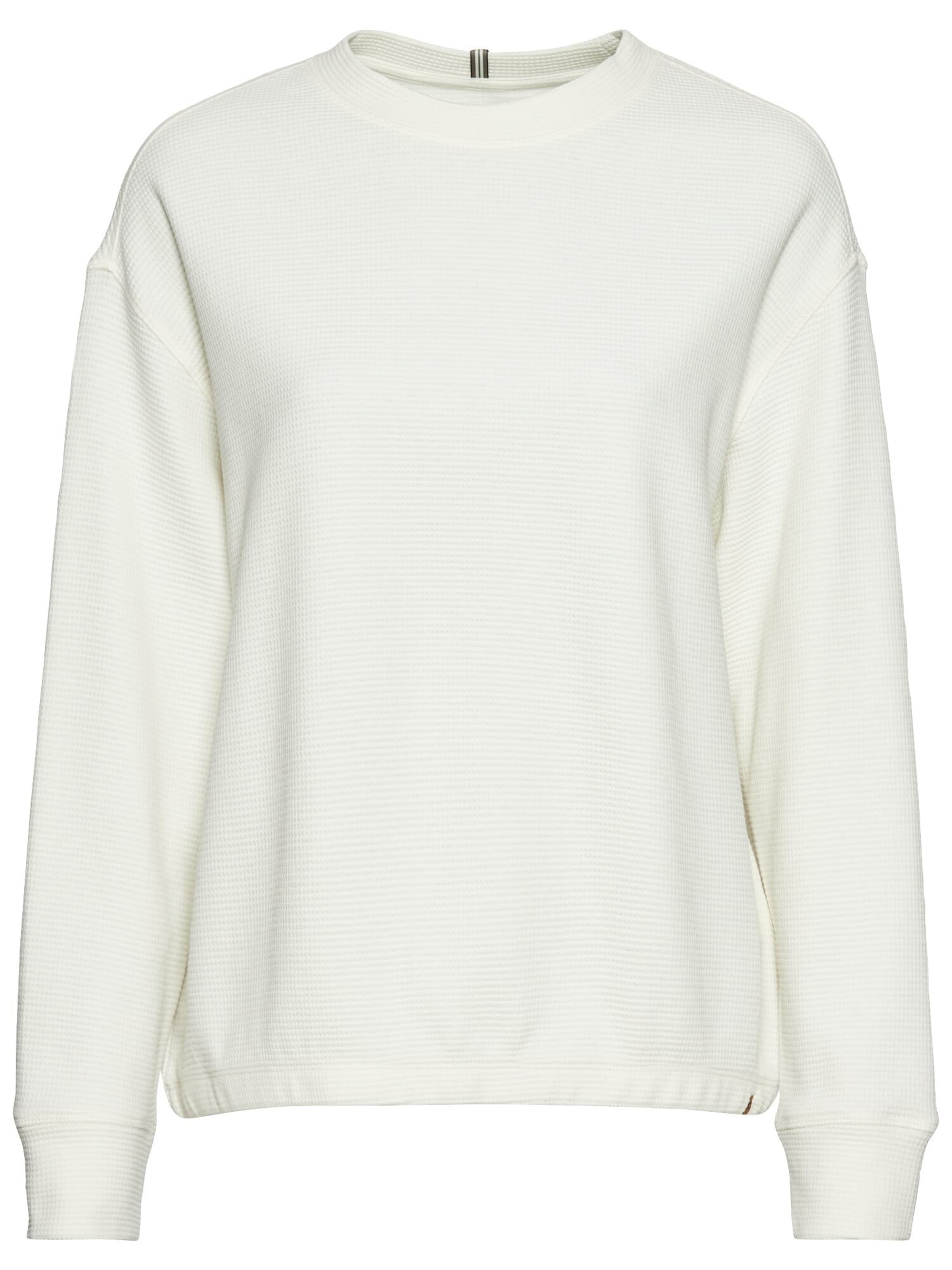 CAMEL ACTIVE Langarm Sweatshirt aus reiner Baumwolle in Weiß: Vorderseite