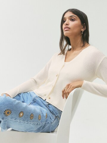 MANGO TEEN Knit cardigan 'Tania' in Beige: front