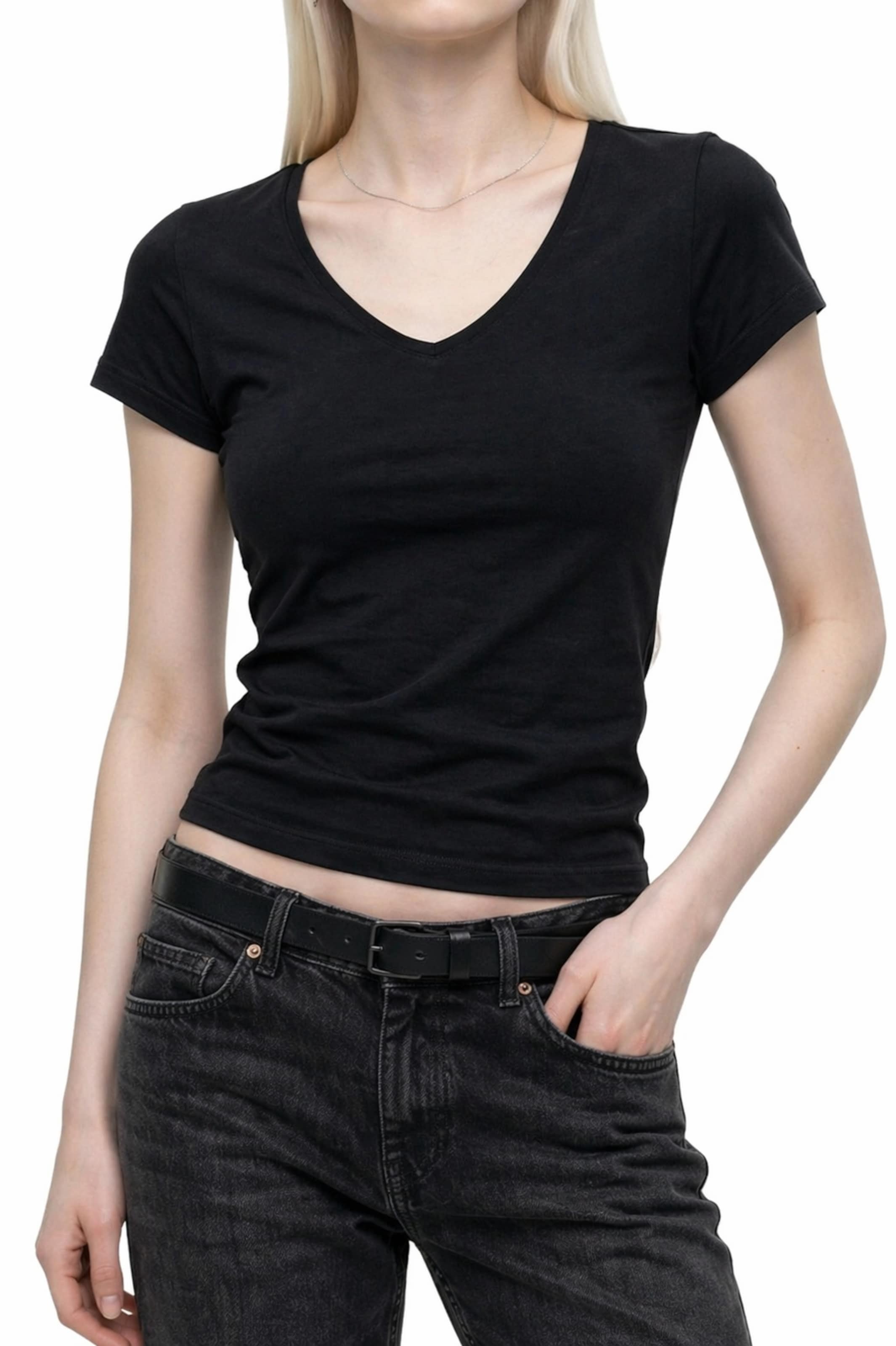 T-shirt Alexa Dash en noir : devant