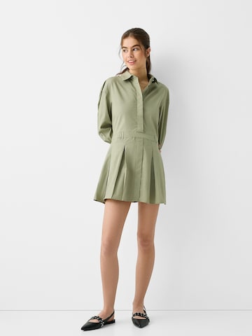 Bershka Košeľové šaty - Zelená