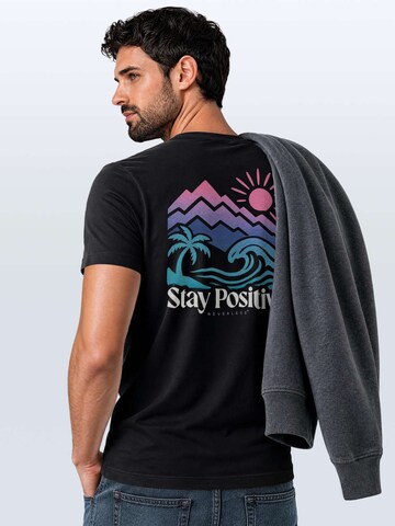 Neverless Shirt 'Mountain Sun' in Black