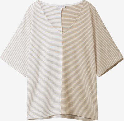 TOM TAILOR Shirt in de kleur Donkerbeige / Offwhite, Productweergave