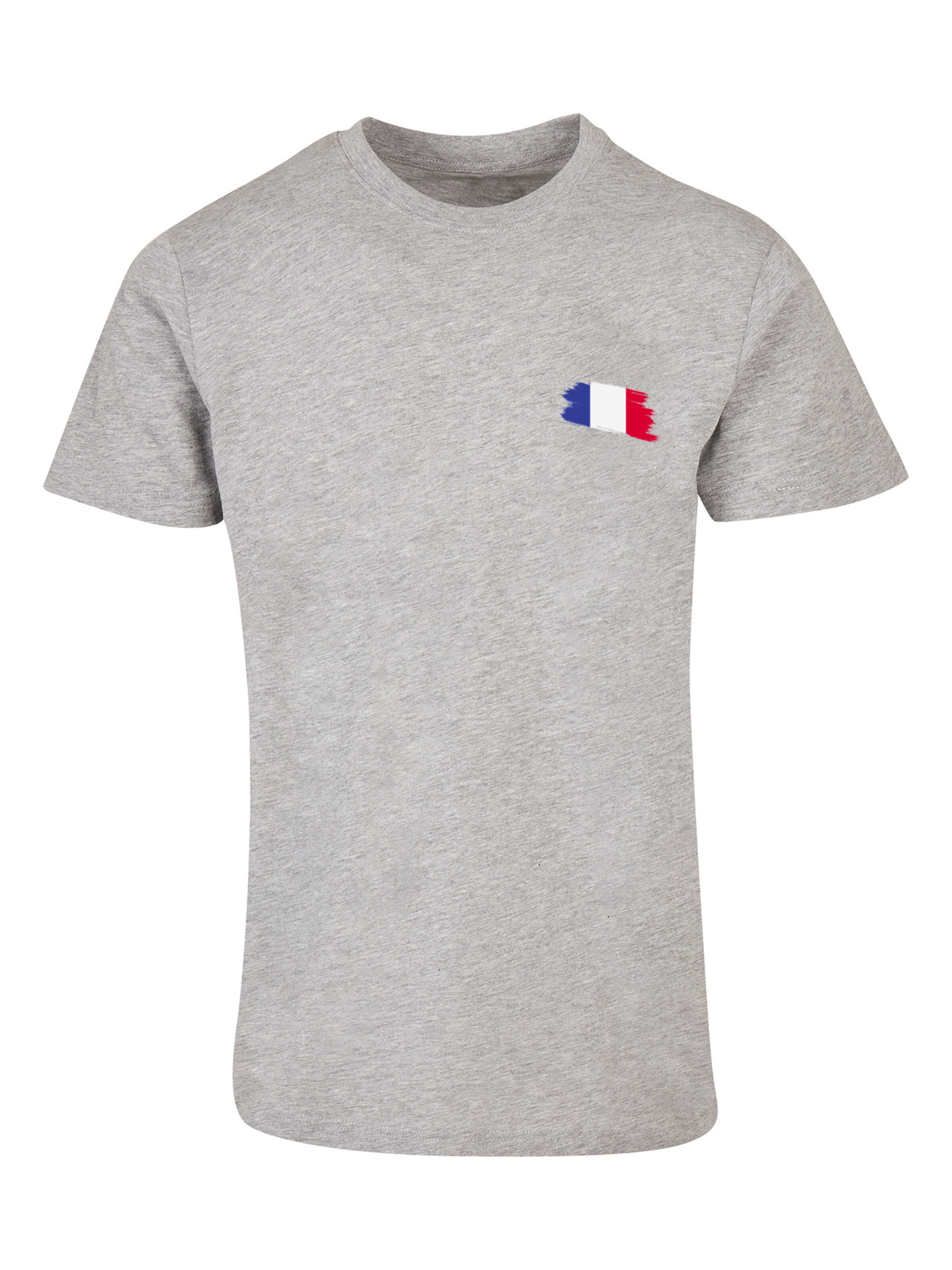 F4NT4STIC Shirt 'Frankreich Flagge France' in Grijs: voorkant