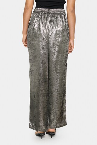 SAINT TROPEZ Wide leg Bandplooibroek 'Hami' in Zilver