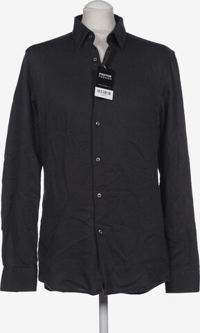 BOSS Black Button Up Shirt in M in Black: front